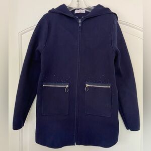 Girls Cardigan with hoodie Sweater  Thick Knit Size US 6-7 , Size 130cm